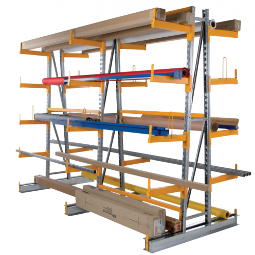 Rayonnage Cantileve – 2100mm, 4 Niveaux, 200kg/Bras